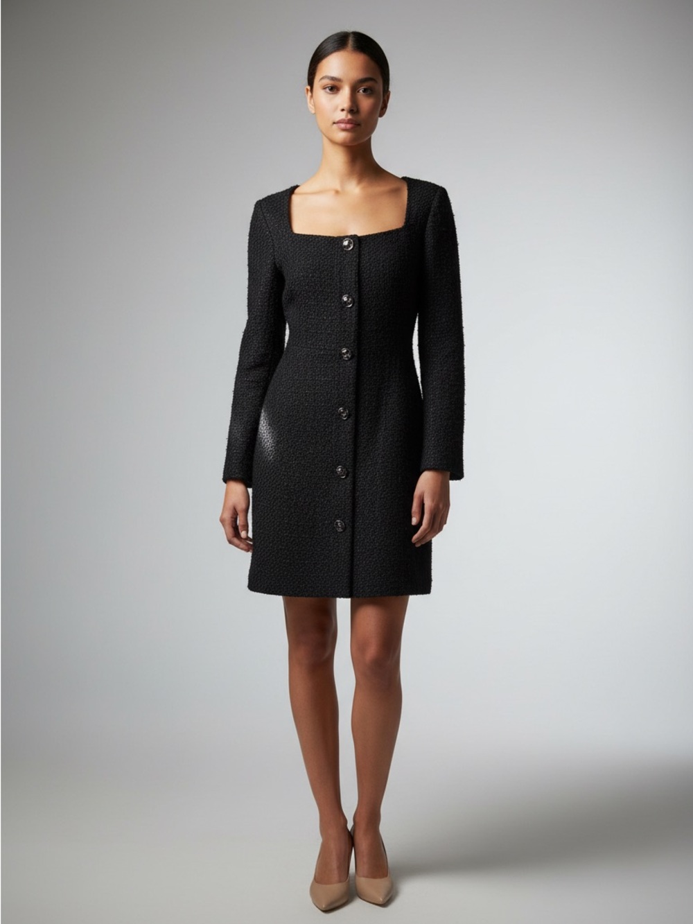 Jason Wu Black Tweed Mini Dress Size 6